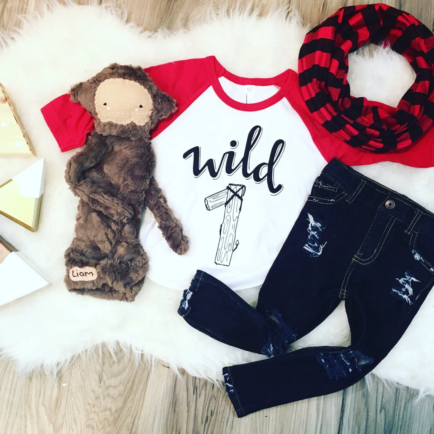 Wild One Lumberjack Theme Birthday Shirt (or Bodysuit)