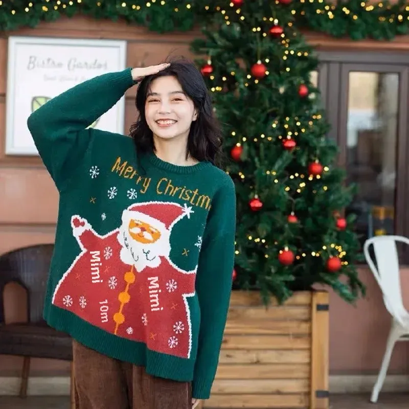 WOLFFMODE Unisex Ugly Christmas Sweater for Couples - Relaxed Fit
