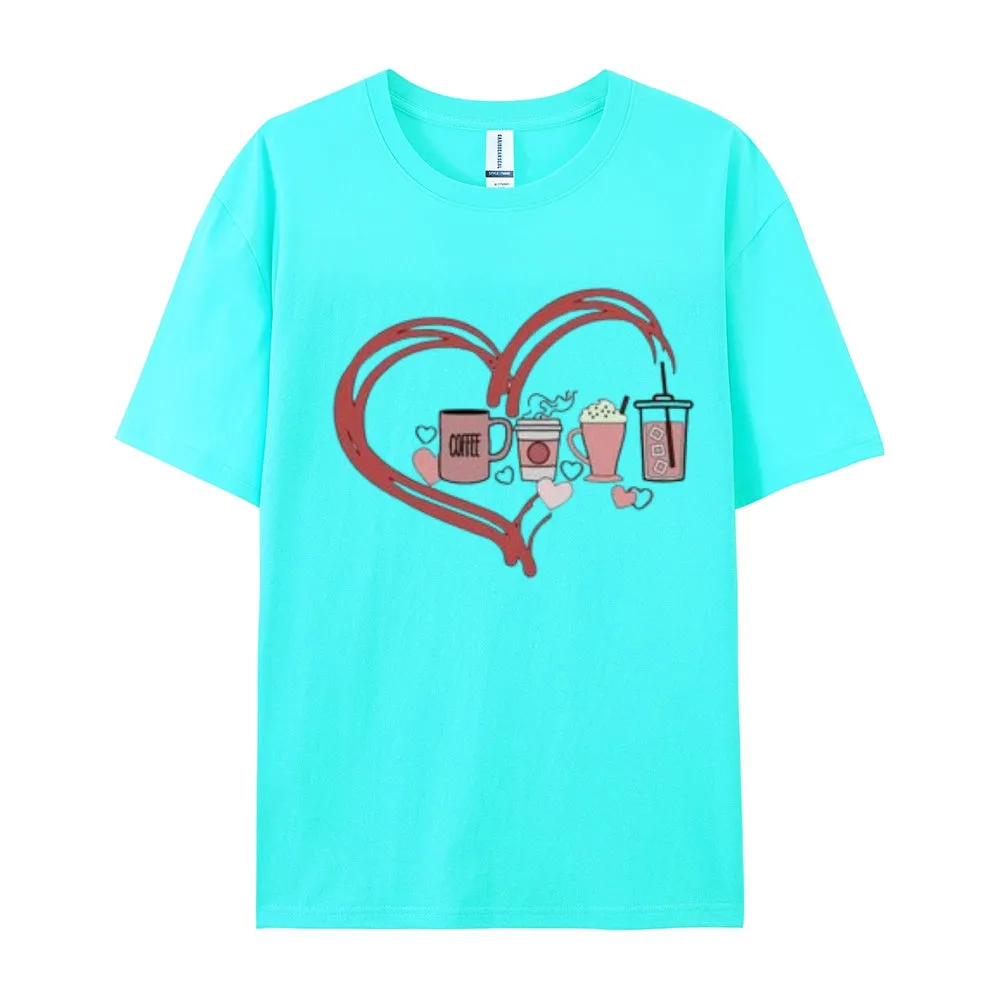 Women Coffee Is My Valentine's Day Print Graphic T-shirt