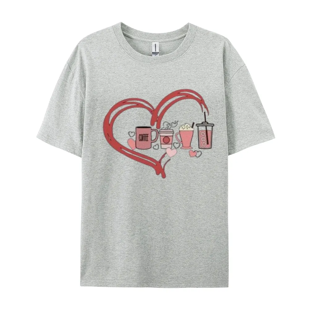Women Coffee Is My Valentine's Day Print Graphic T-shirt