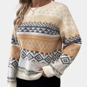 Women's fashionable knitted sweater