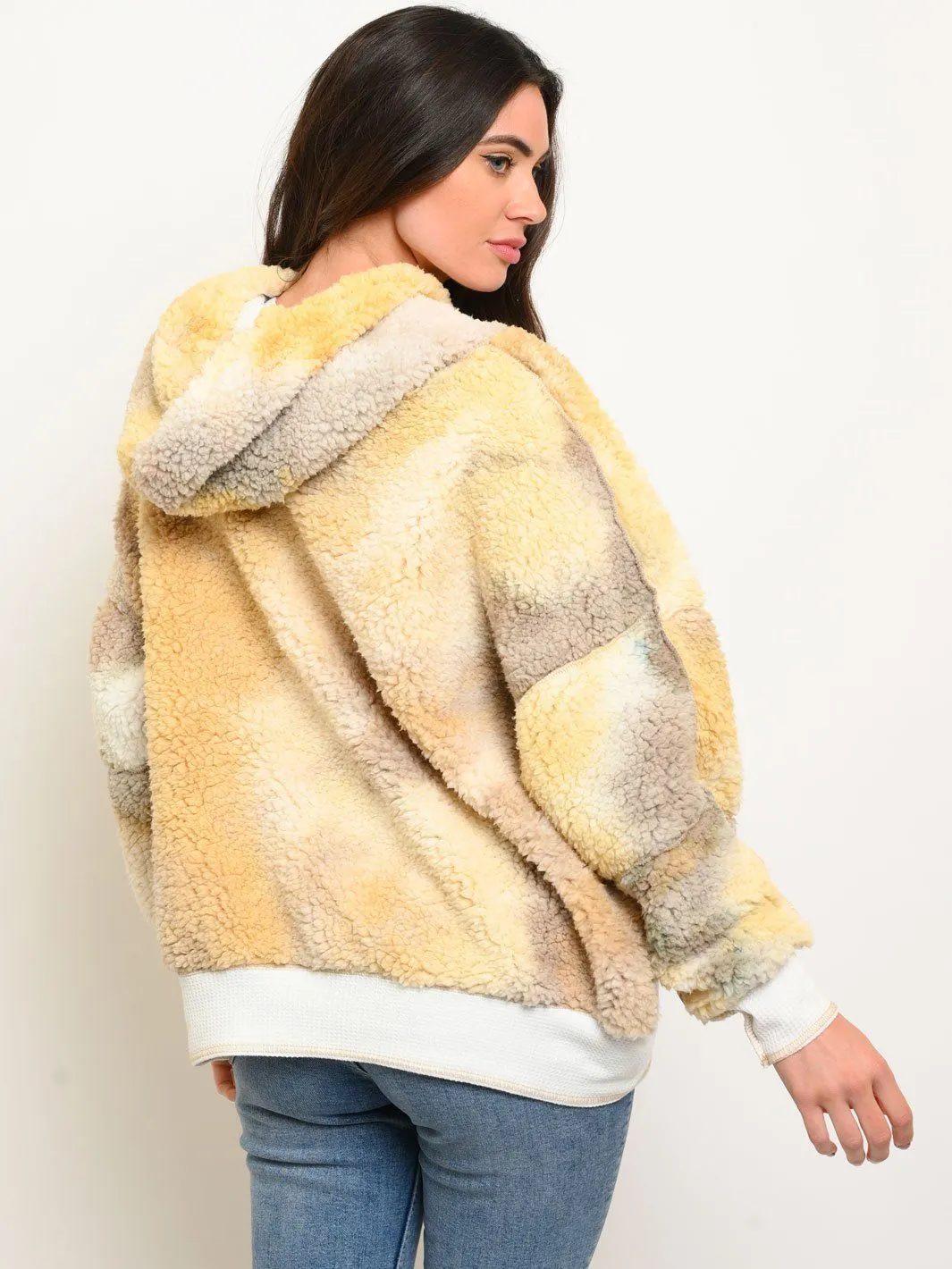 WOMEN'S HOODED TIE DYE SWEATER