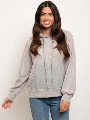 WOMEN'S LONG SLEEVE KANGAROO POCKET HOODIE TOP