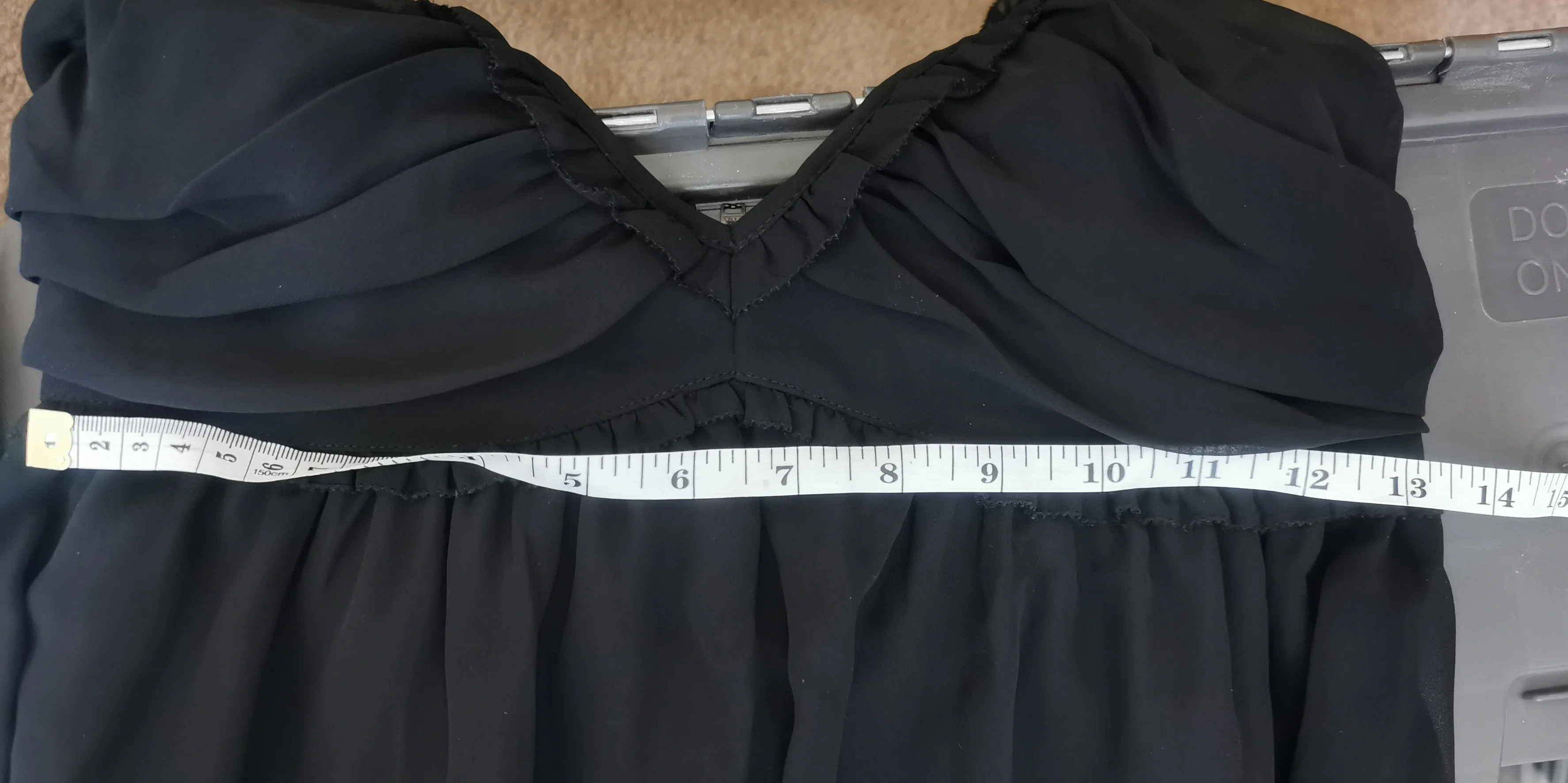 WOMENS SIZE 4 - JENNYFER, Black Chiffon, Babydoll Dress, UK Fashion EUC B46