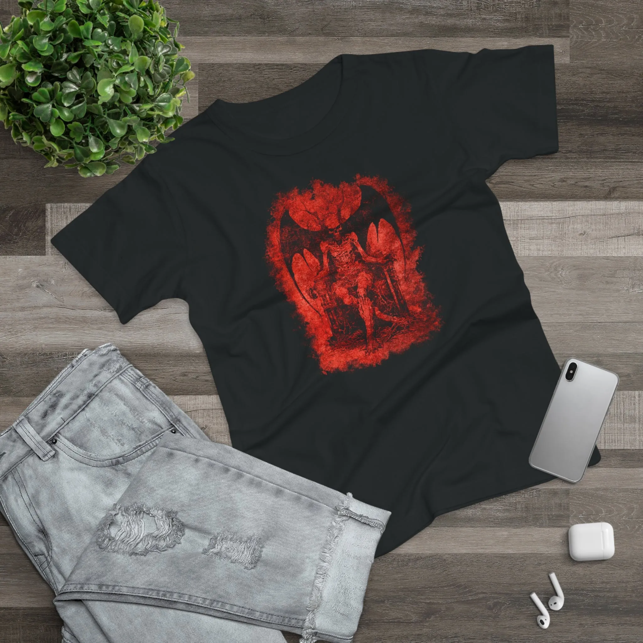 Women's T-shirt Devil on his Throne in Red