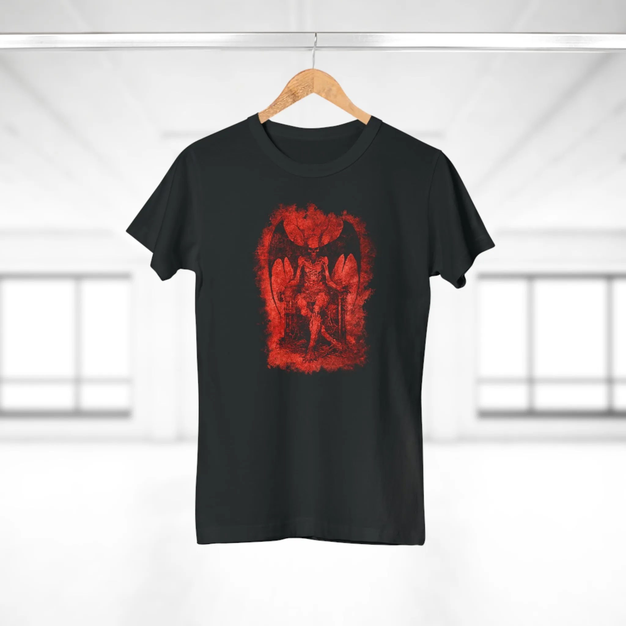 Women's T-shirt Devil on his Throne in Red