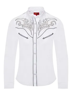 Women’s Western Embroidered diamond studded Shirts-LS500D-526