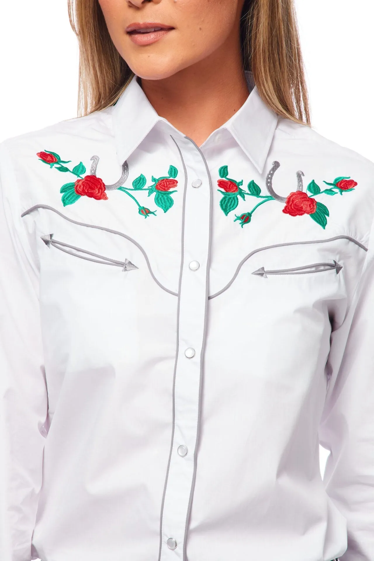 Women’s Western Embroidered Shirts-LS500-505