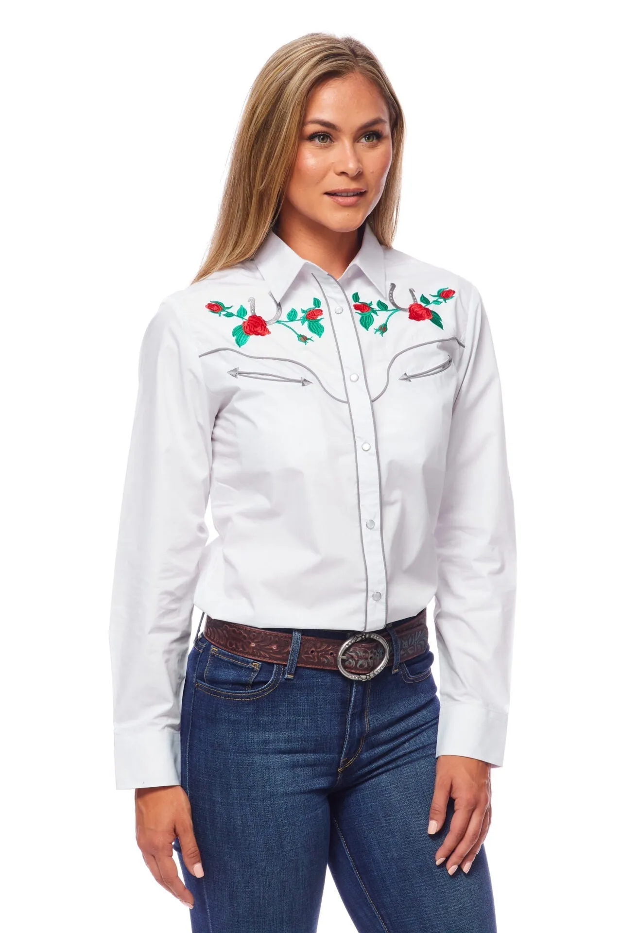 Women’s Western Embroidered Shirts-LS500-505
