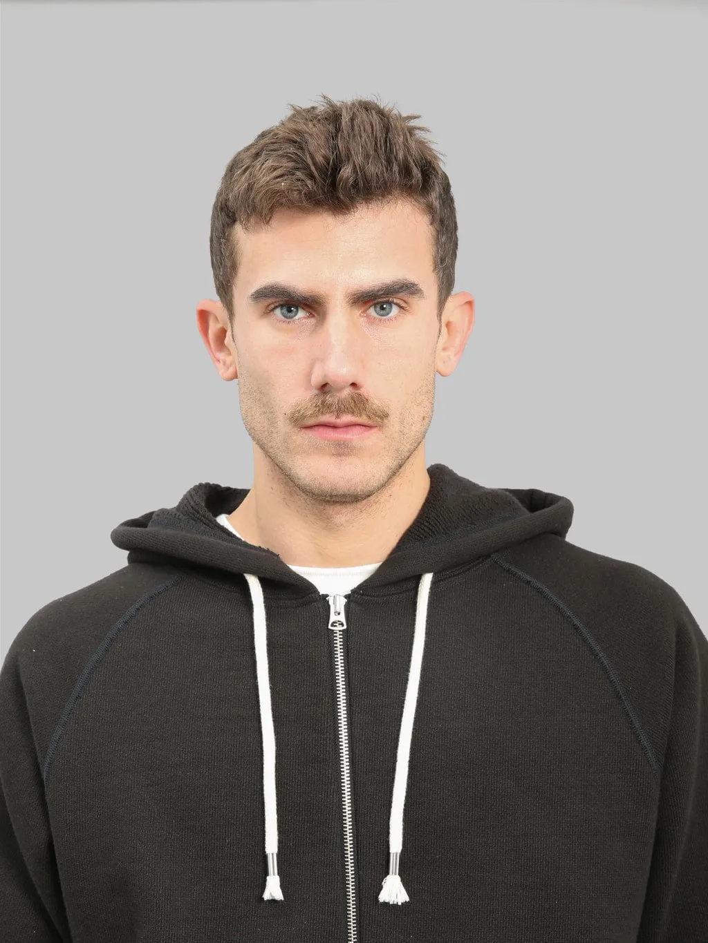 Wonder Looper Zip Hoodie 876gsm Double Heavyweight French Terry Sumi Black