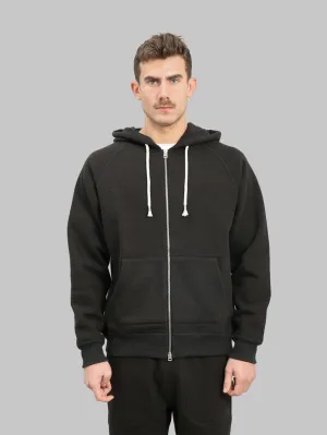 Wonder Looper Zip Hoodie 876gsm Double Heavyweight French Terry Sumi Black