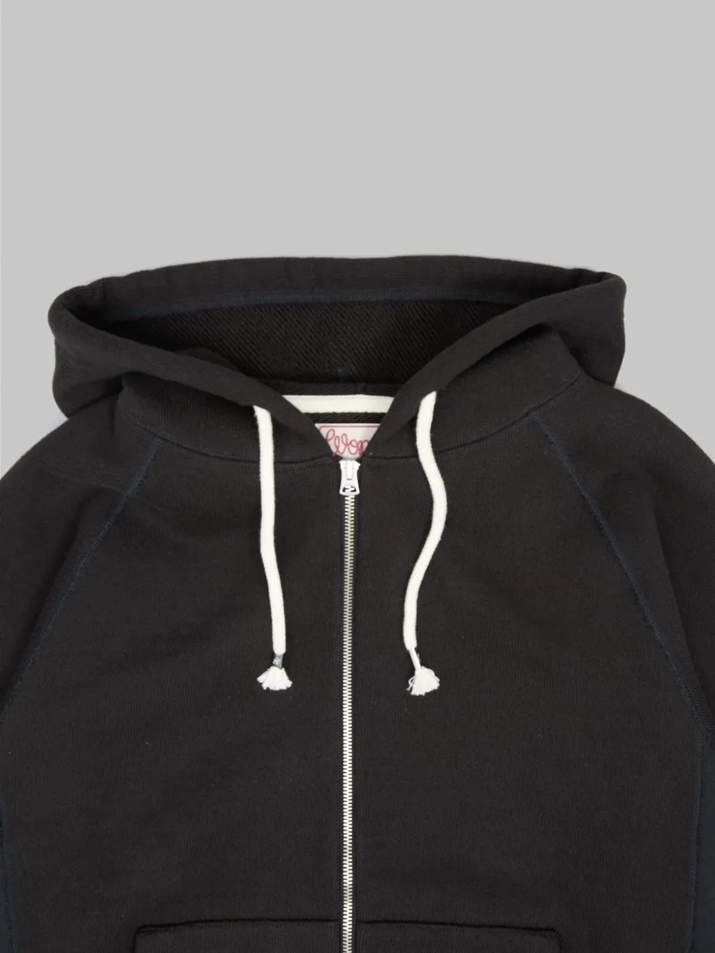 Wonder Looper Zip Hoodie 876gsm Double Heavyweight French Terry Sumi Black