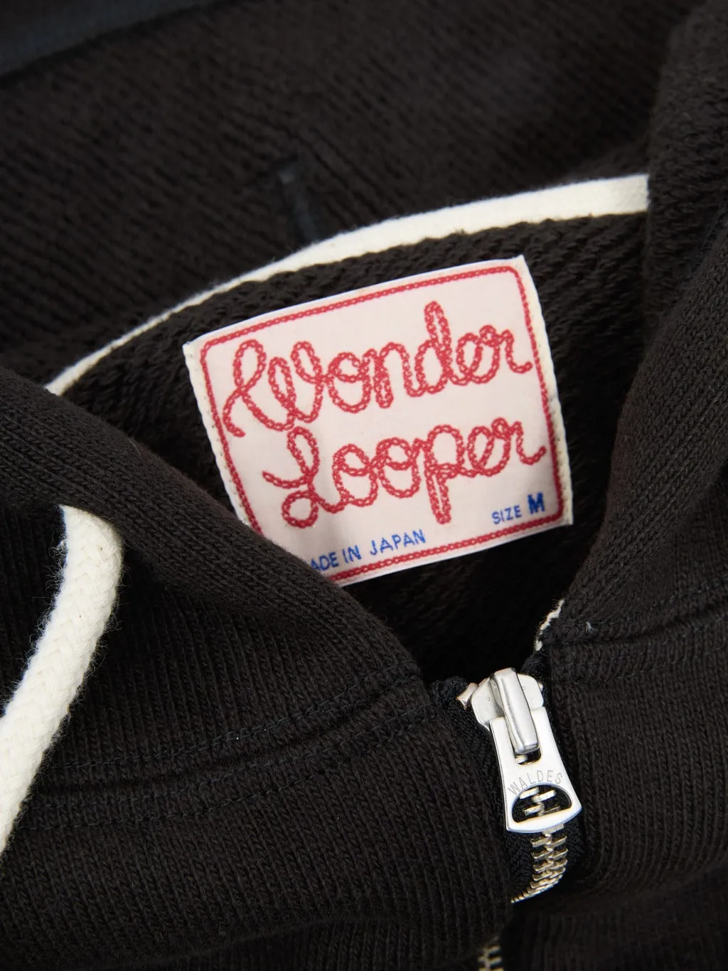 Wonder Looper Zip Hoodie 876gsm Double Heavyweight French Terry Sumi Black