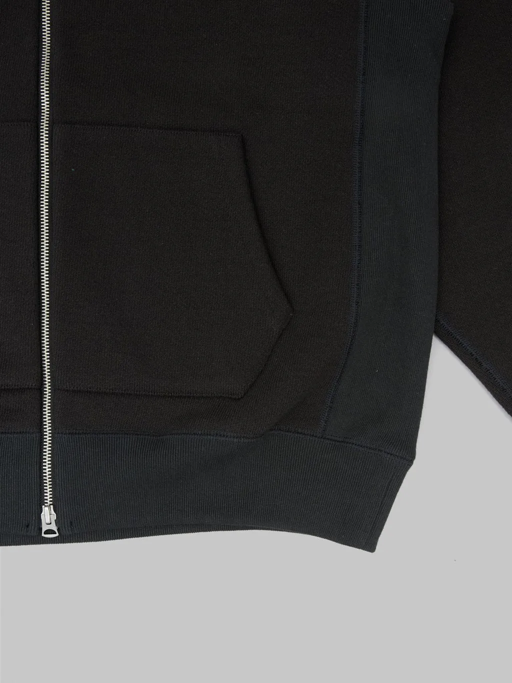 Wonder Looper Zip Hoodie 876gsm Double Heavyweight French Terry Sumi Black