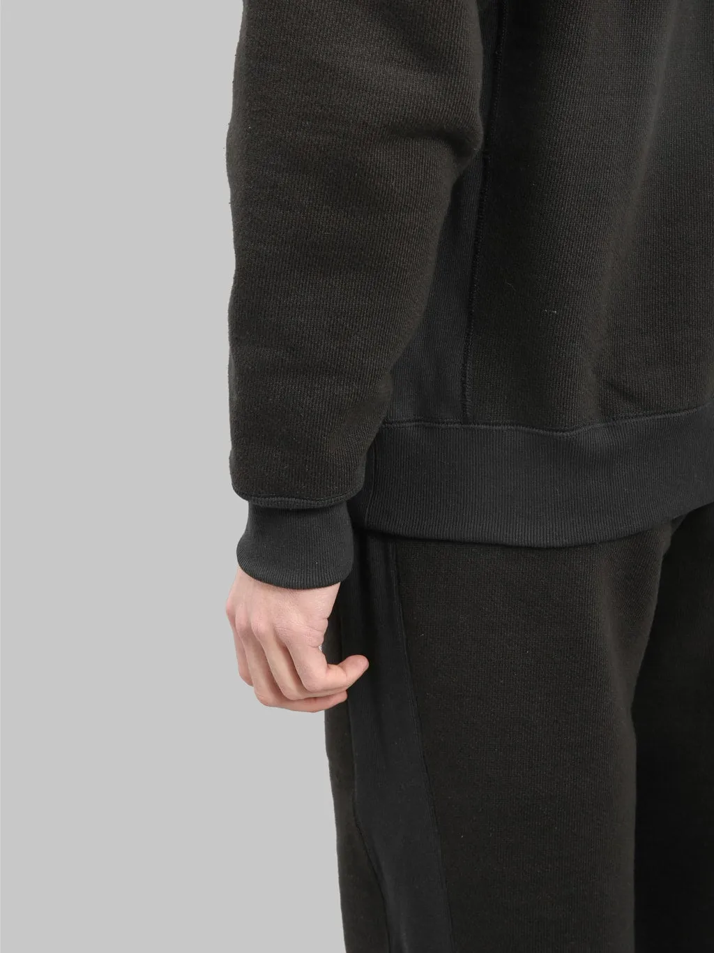 Wonder Looper Zip Hoodie 876gsm Double Heavyweight French Terry Sumi Black