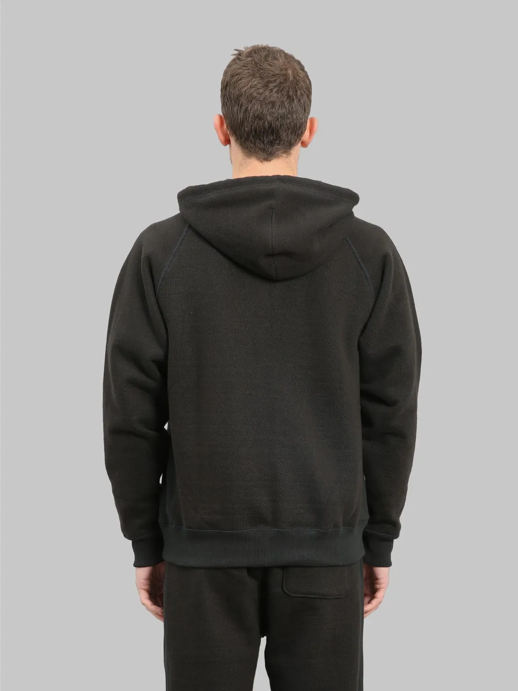 Wonder Looper Zip Hoodie 876gsm Double Heavyweight French Terry Sumi Black