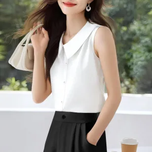 Wrinkle-Resistant Women's Large Size Satin Shirt
