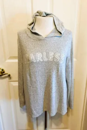 Xersion Heather Grey Fearless Soft Long Sleeve Hoodie (Size XL)