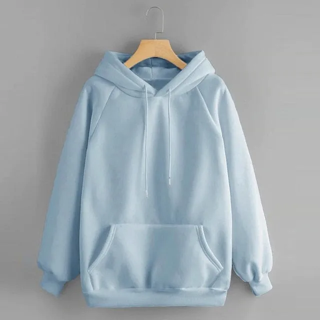 Yellow Hoodies Women Harajuku Sweatshirt Long Sleeve Hoodie Hooded Pullover Tops Blouse With Pocket Fashion Clothes f1