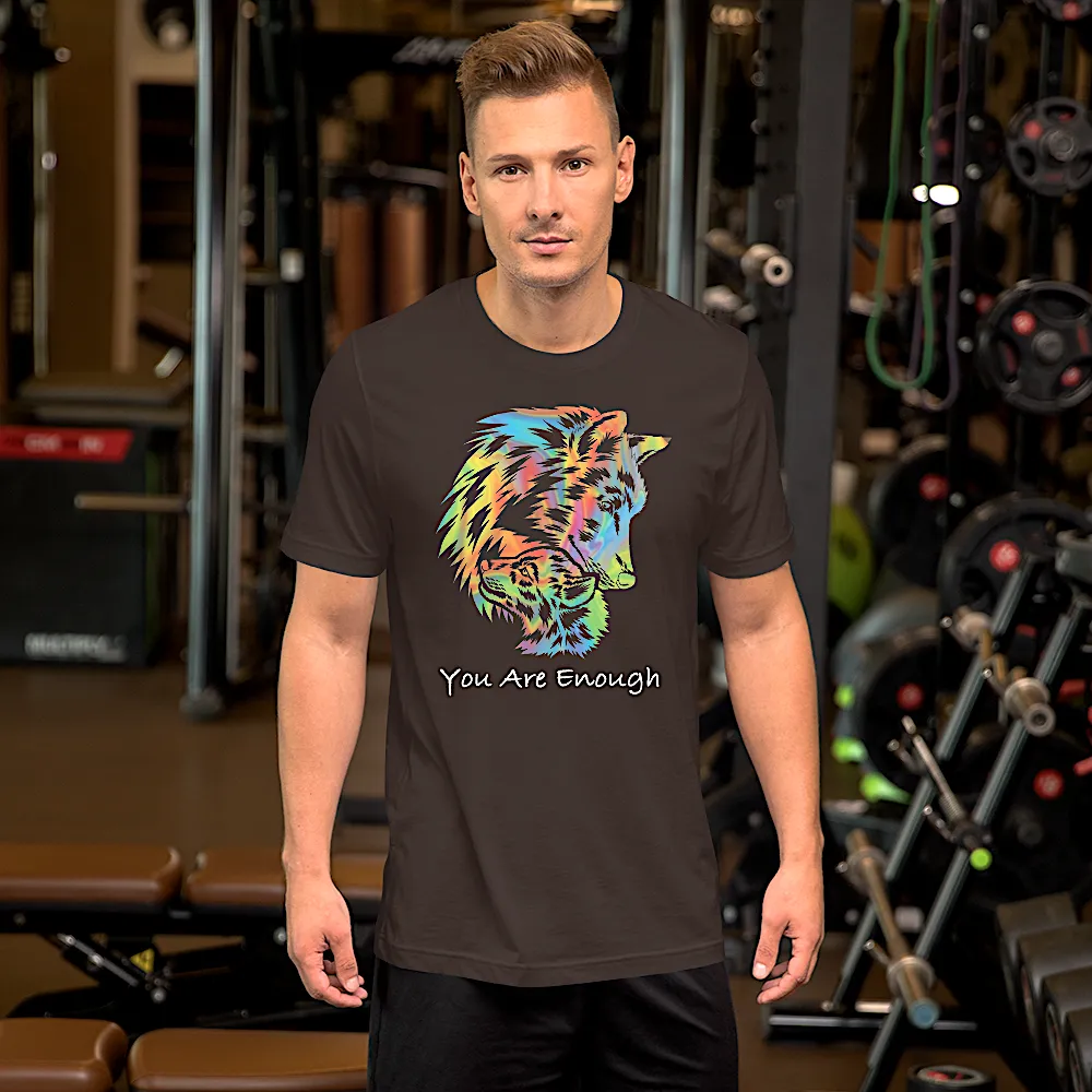 YOU ARE ENOUGH WOLF and BABY Inspirational Graphic T-Shirt for Men