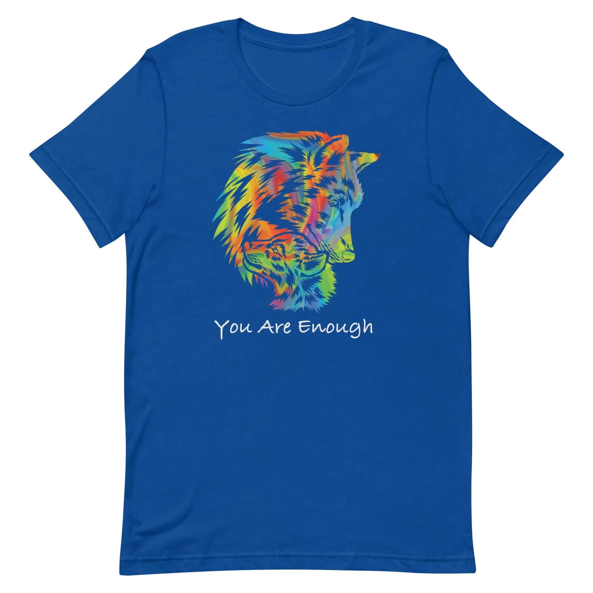 YOU ARE ENOUGH WOLF and BABY Inspirational Graphic T-Shirt for Men
