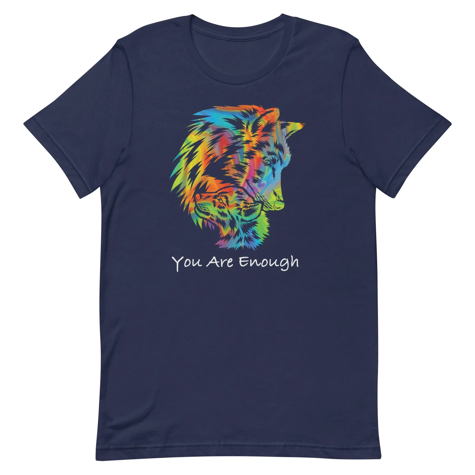 YOU ARE ENOUGH WOLF and BABY Inspirational Graphic T-Shirt for Men