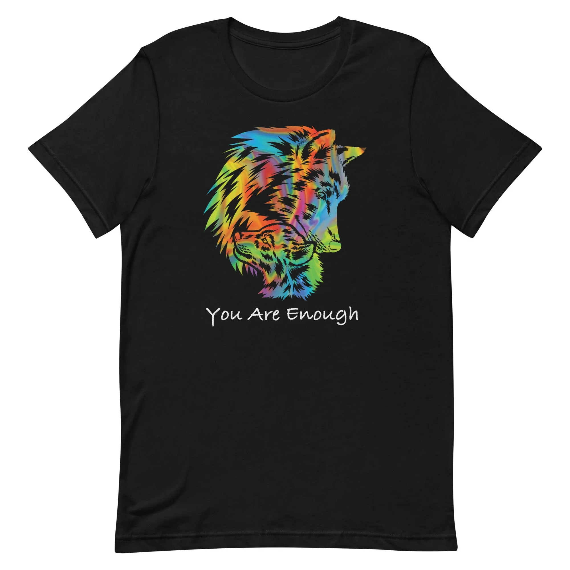 YOU ARE ENOUGH WOLF and BABY Inspirational Graphic T-Shirt for Men