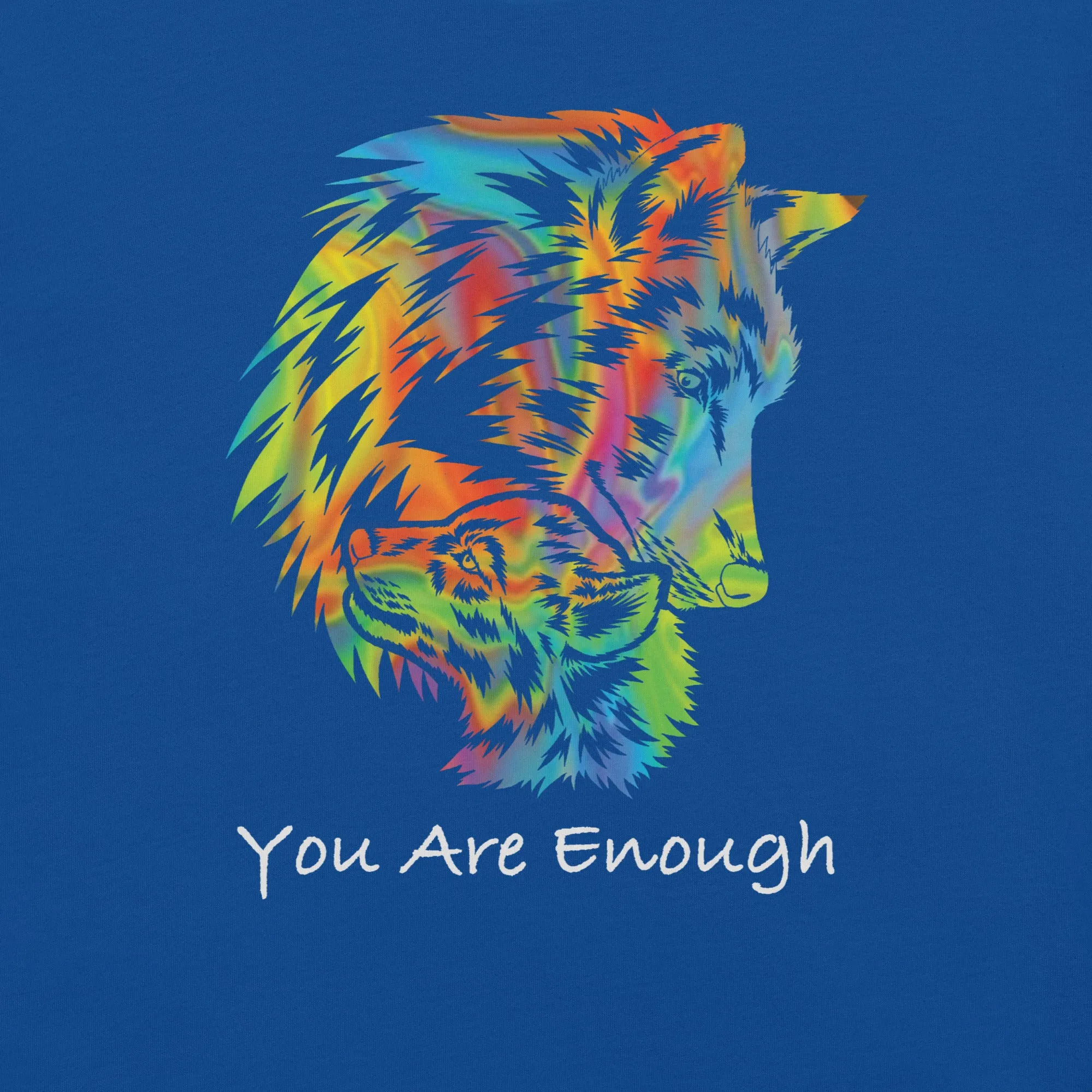 YOU ARE ENOUGH WOLF and BABY Inspirational Graphic T-Shirt for Men