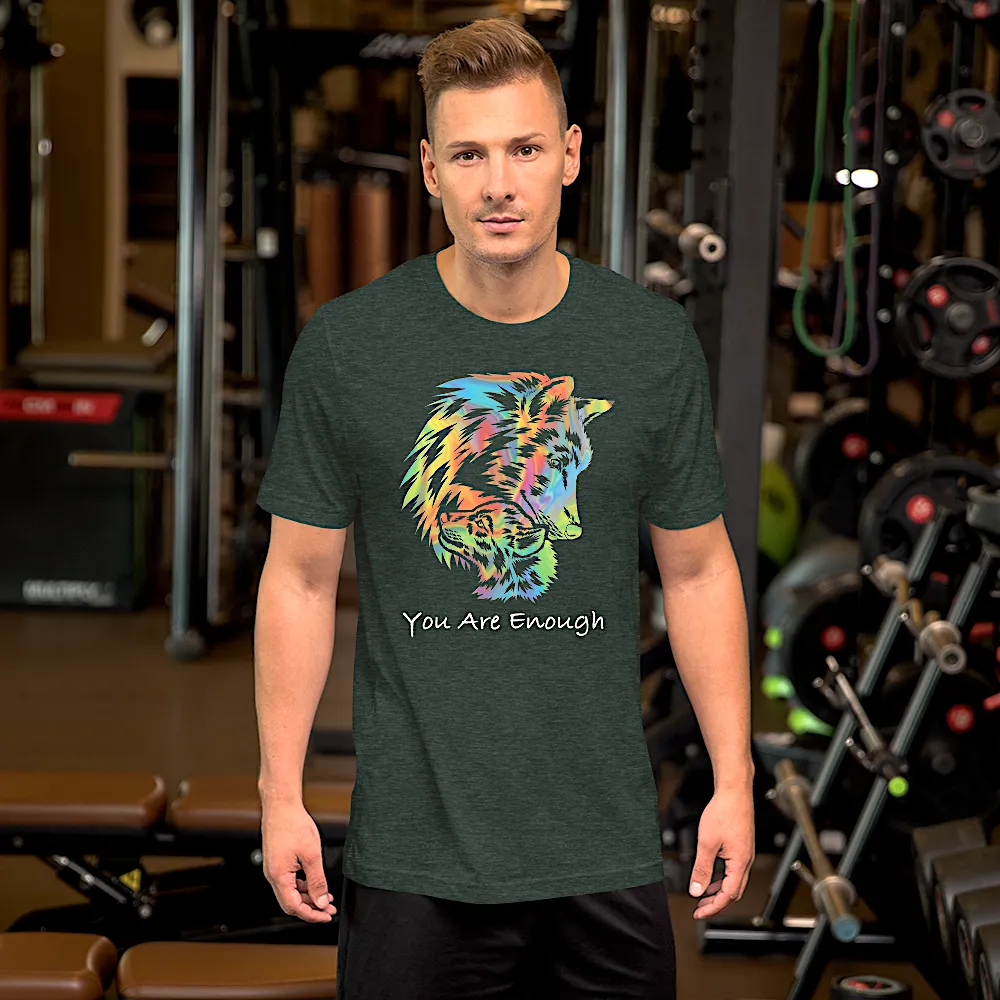 YOU ARE ENOUGH WOLF and BABY Inspirational Graphic T-Shirt for Men