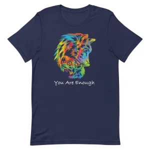 YOU ARE ENOUGH WOLF and BABY Inspirational Graphic T-Shirt for Men