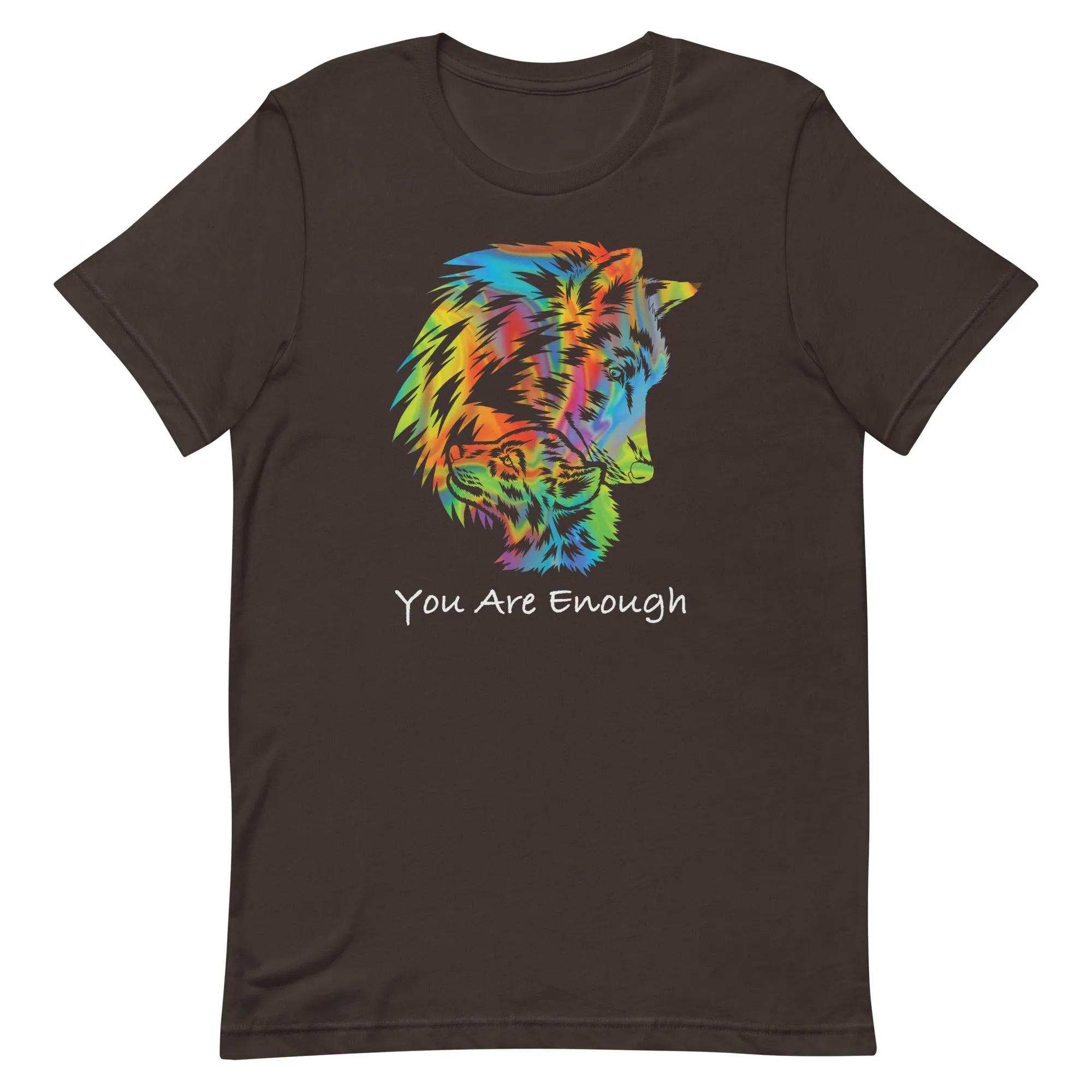 YOU ARE ENOUGH WOLF and BABY Inspirational Graphic T-Shirt for Men