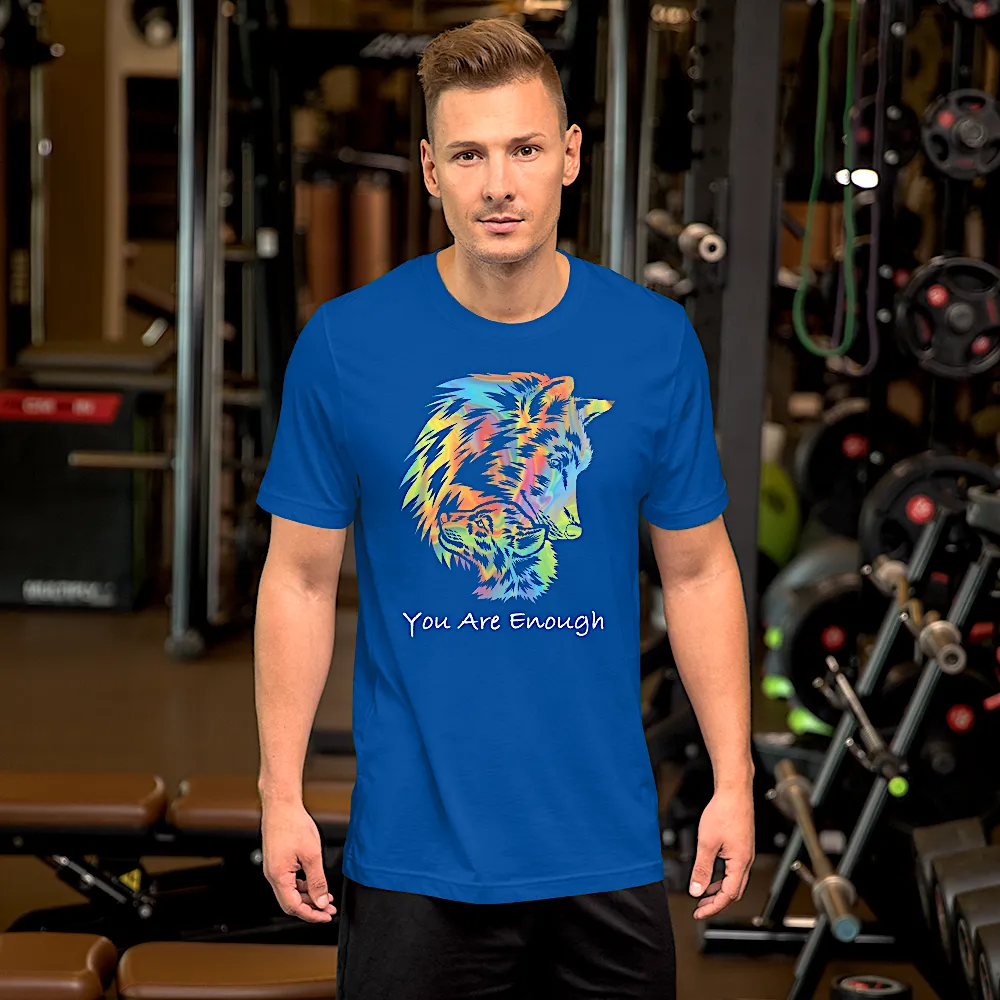 YOU ARE ENOUGH WOLF and BABY Inspirational Graphic T-Shirt for Men