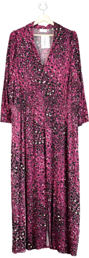 Yours Pink Leopard Print Maxi Dress UK 26-28
