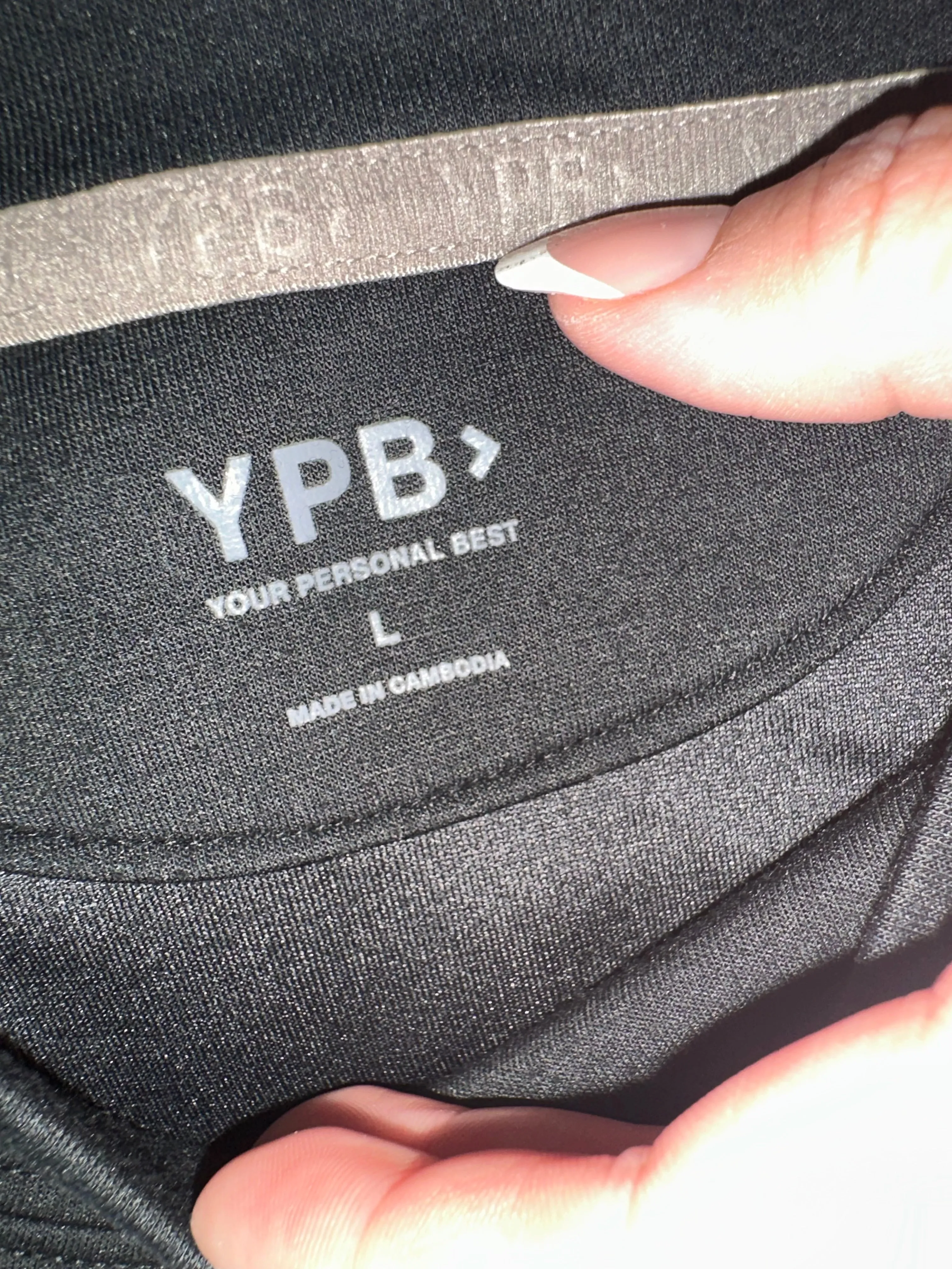 YPB (Large) Black//Grey Cropped Crewneck Sweatshirt