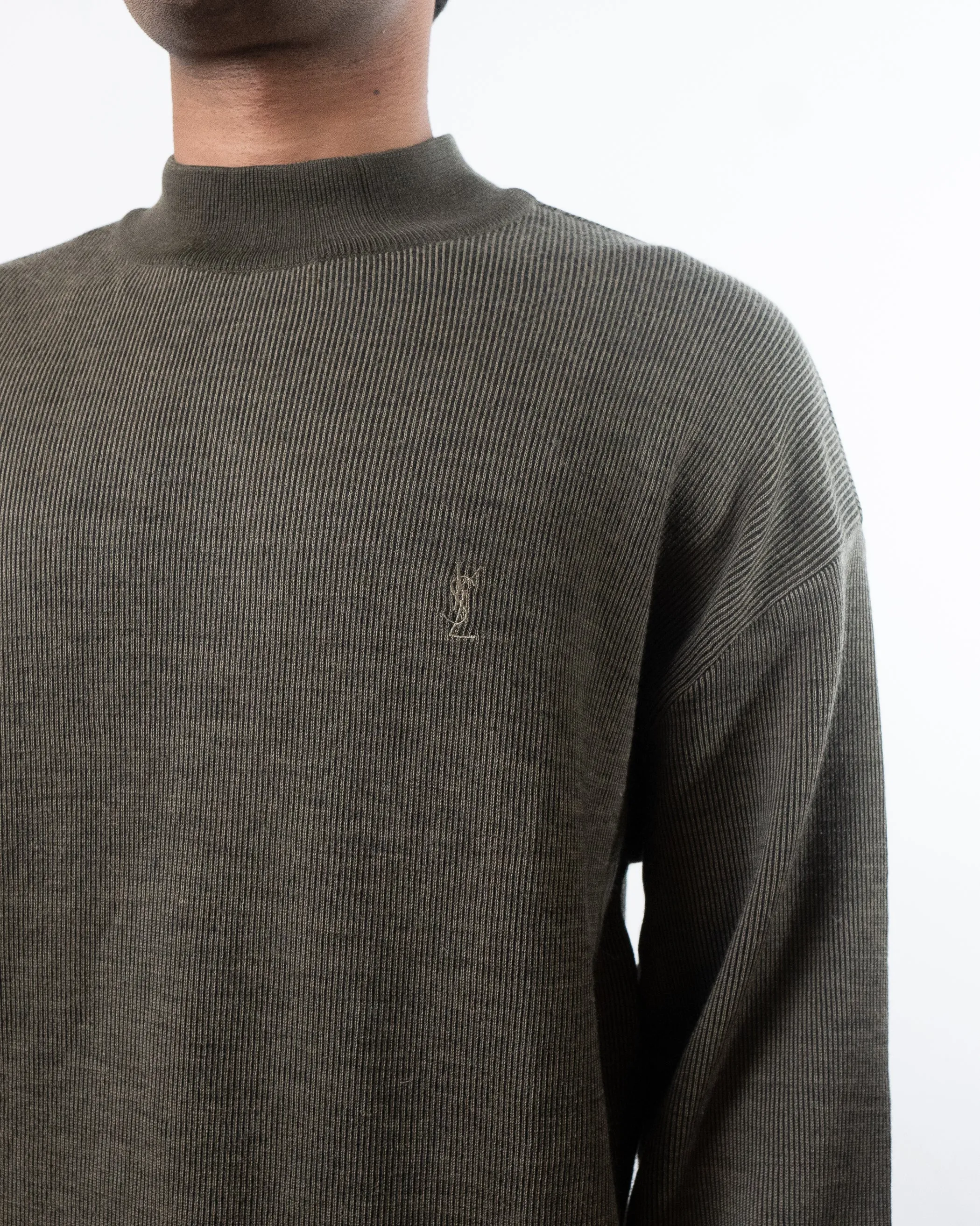 Yves Saint Laurent Turtle Neck Striped Sweater
