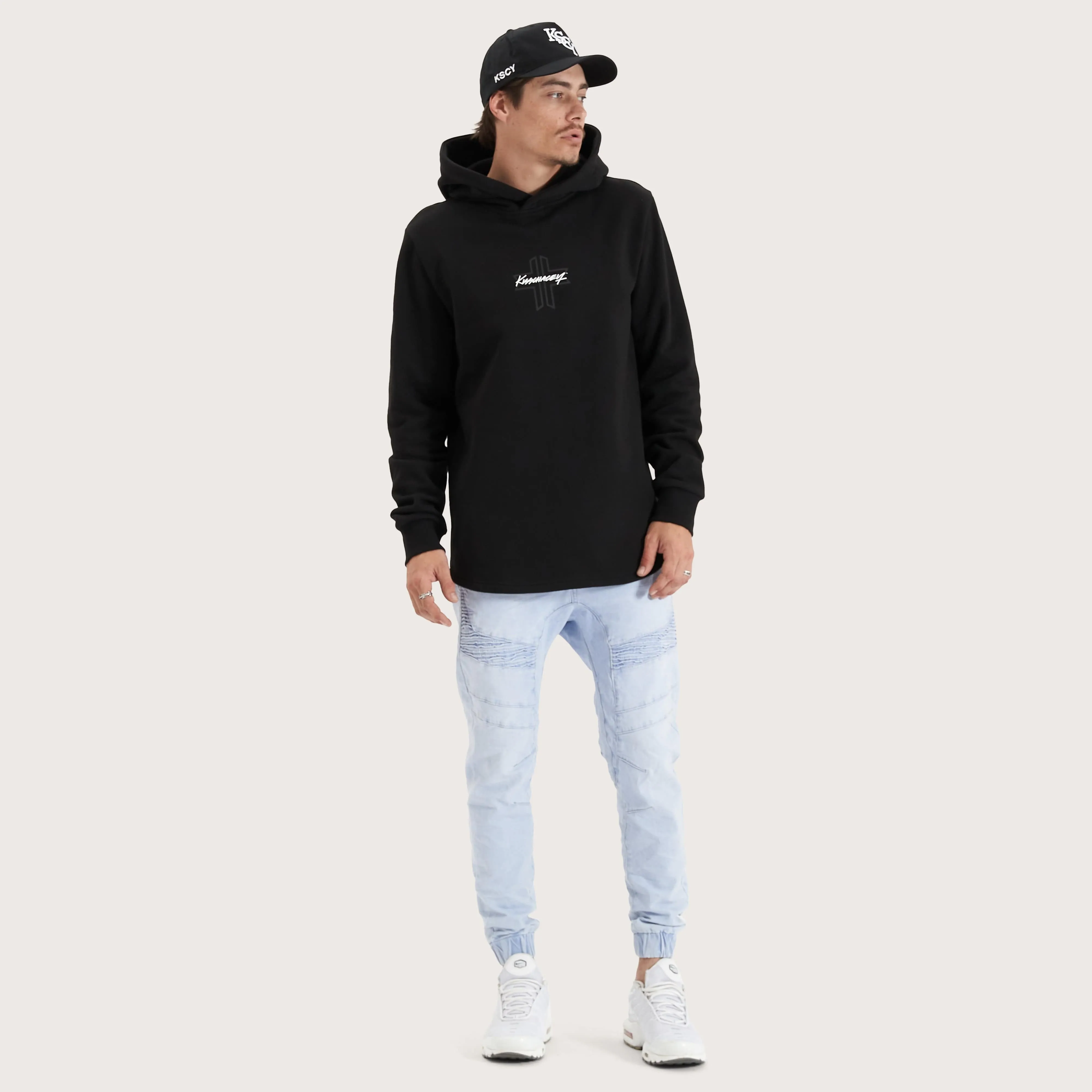 Zenth Heavy Dual Curved Hoodie Jet Black