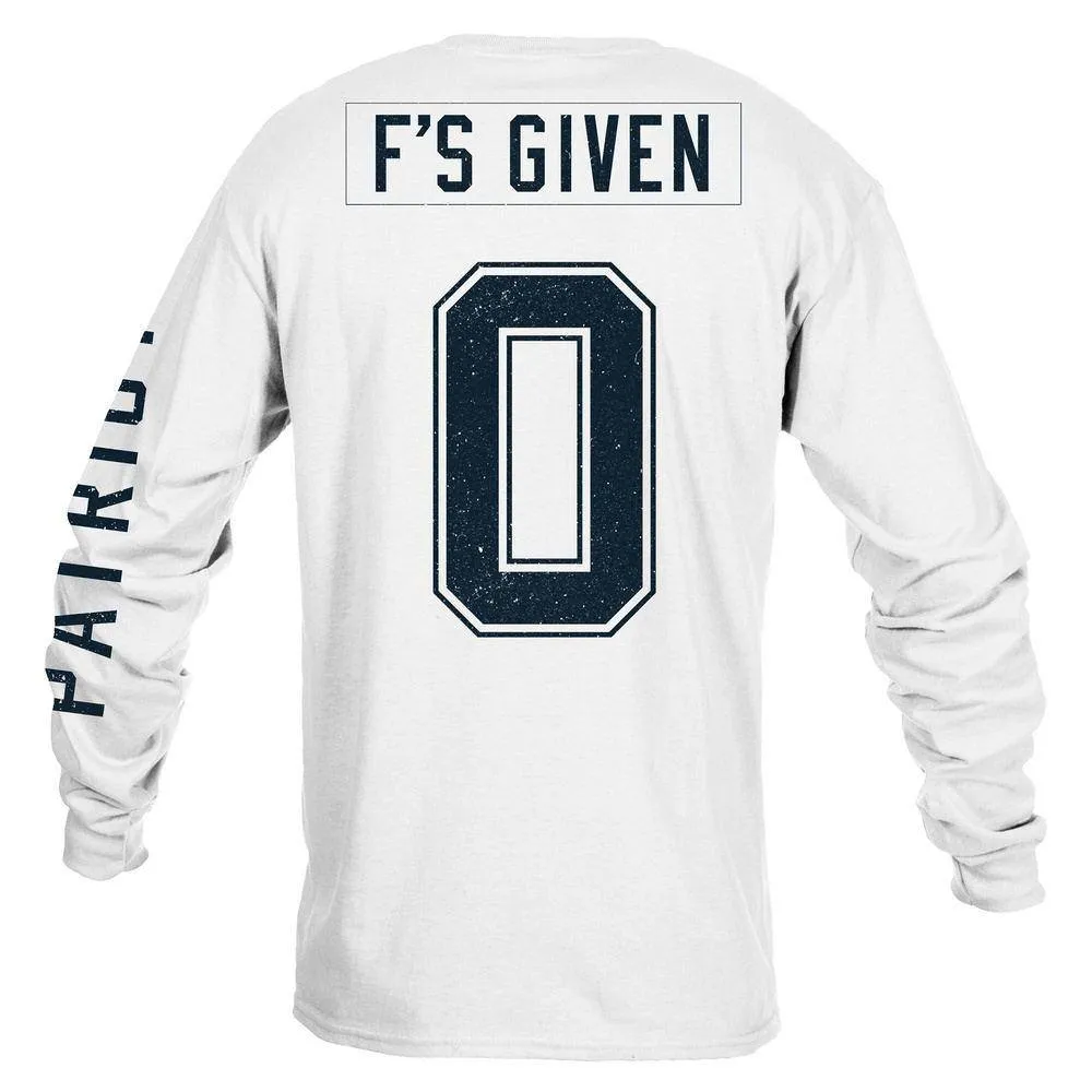Zero F's Given Long Sleeve - White