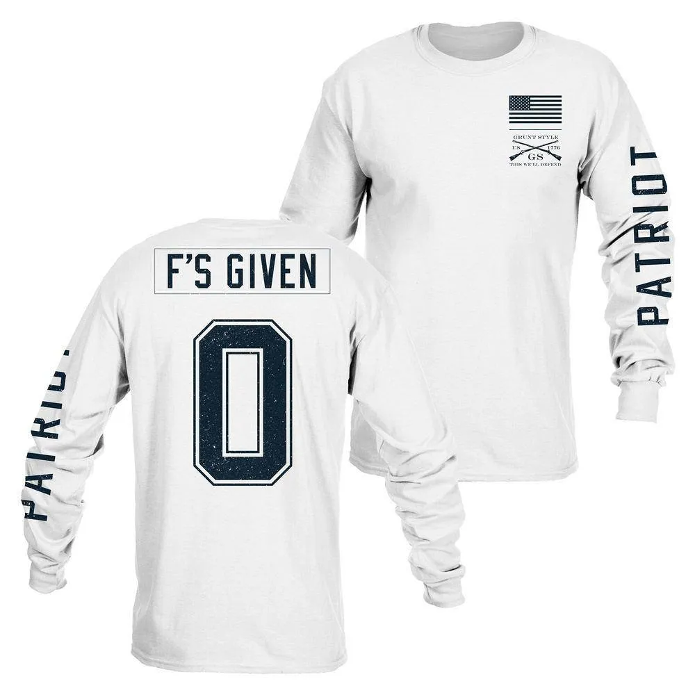 Zero F's Given Long Sleeve - White
