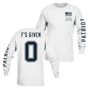 Zero F's Given Long Sleeve - White