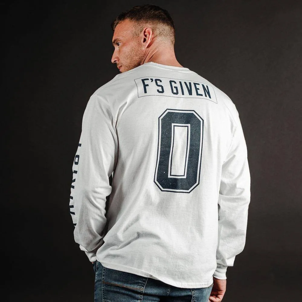 Zero F's Given Long Sleeve - White