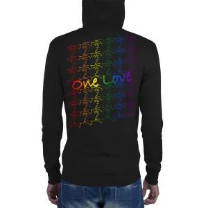 zip hoodie - kissing tile design - pride colors - unisex